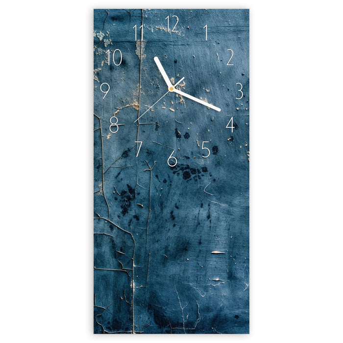 Wanduhr Alte Steinwand aus Glas – Hochformat 30 × 60 cm mit Ziffernblatt Elegant