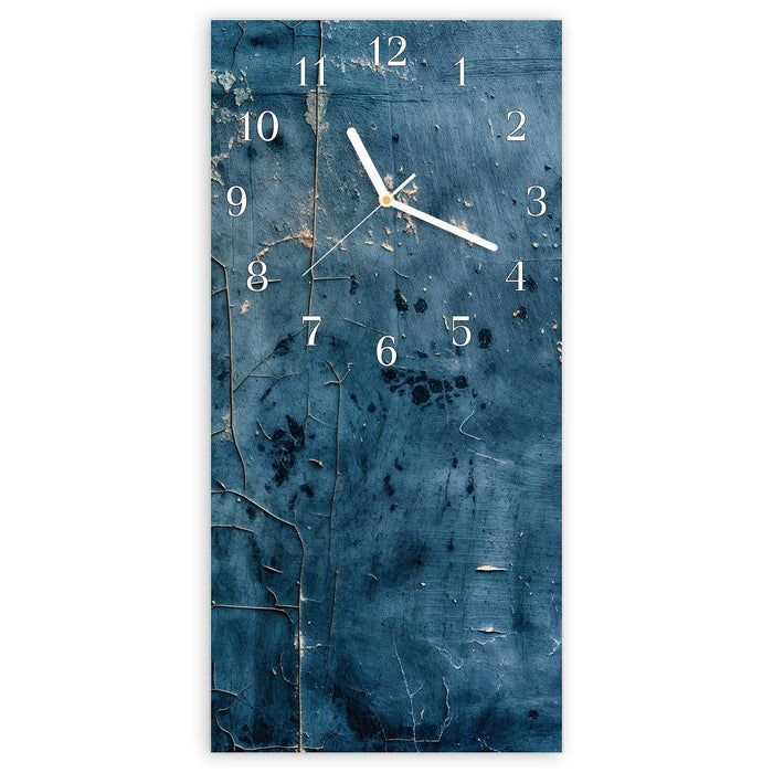 Wanduhr Alte Steinwand aus Glas – Hochformat 30 × 60 cm mit Ziffernblatt Klassisch