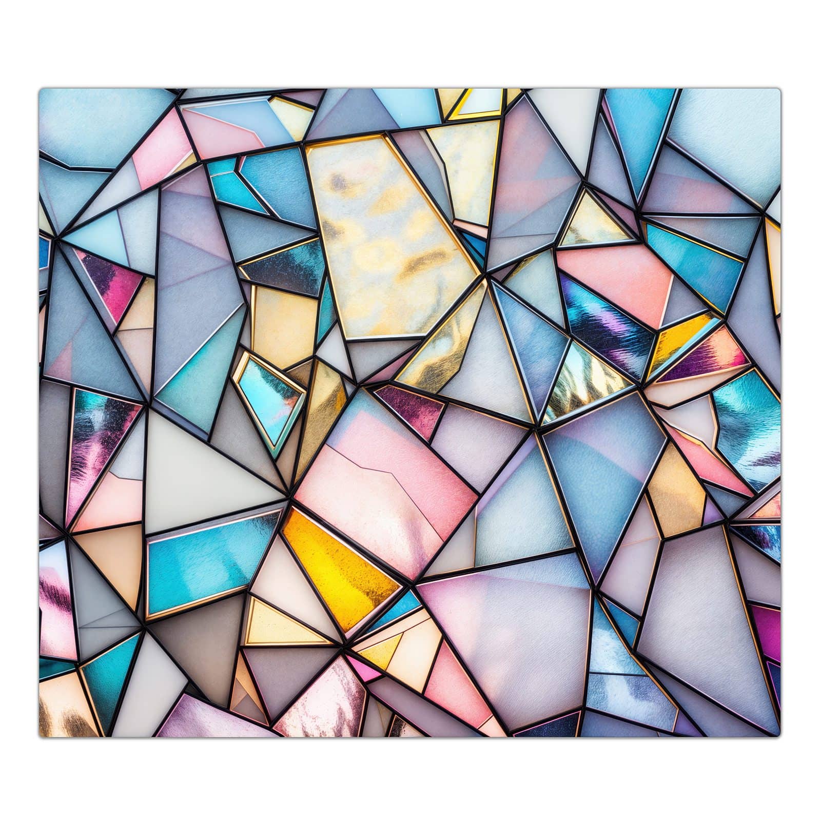 1-teilige Herdabdeckplatte mit Buntes Glasmosaik-Motiv in der Frontansicht #grösse_1-Teilig (60x52cm)