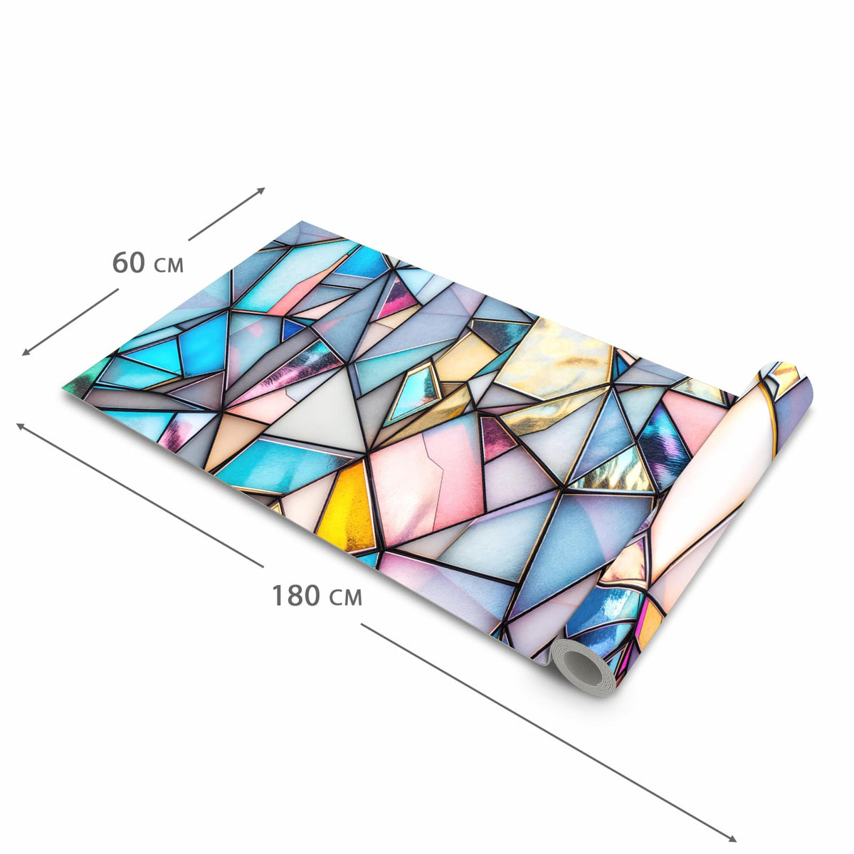 Bodenschonender Küchenteppich mit Motiv Buntes Glasmosaik in der Grösse 90x240 cm, waschbar