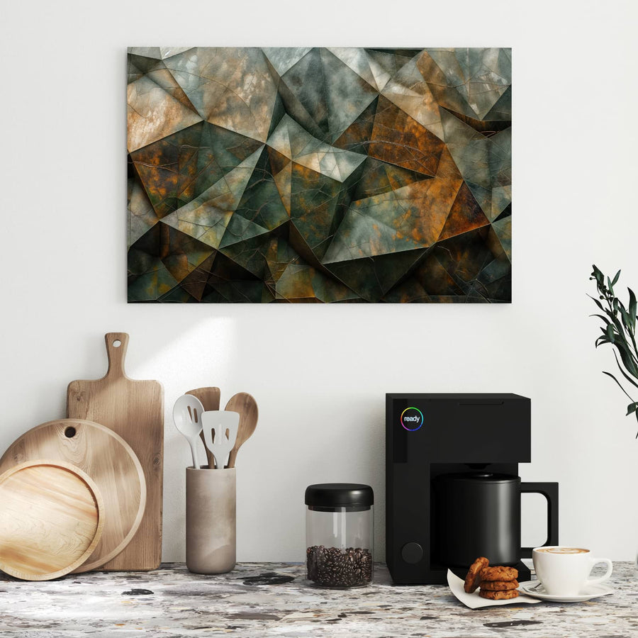 Maße Metall Magnettafel - Grüne Steinfacetten