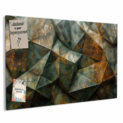 Metall Magnettafel mit dem Motiv Grüne Steinfacetten