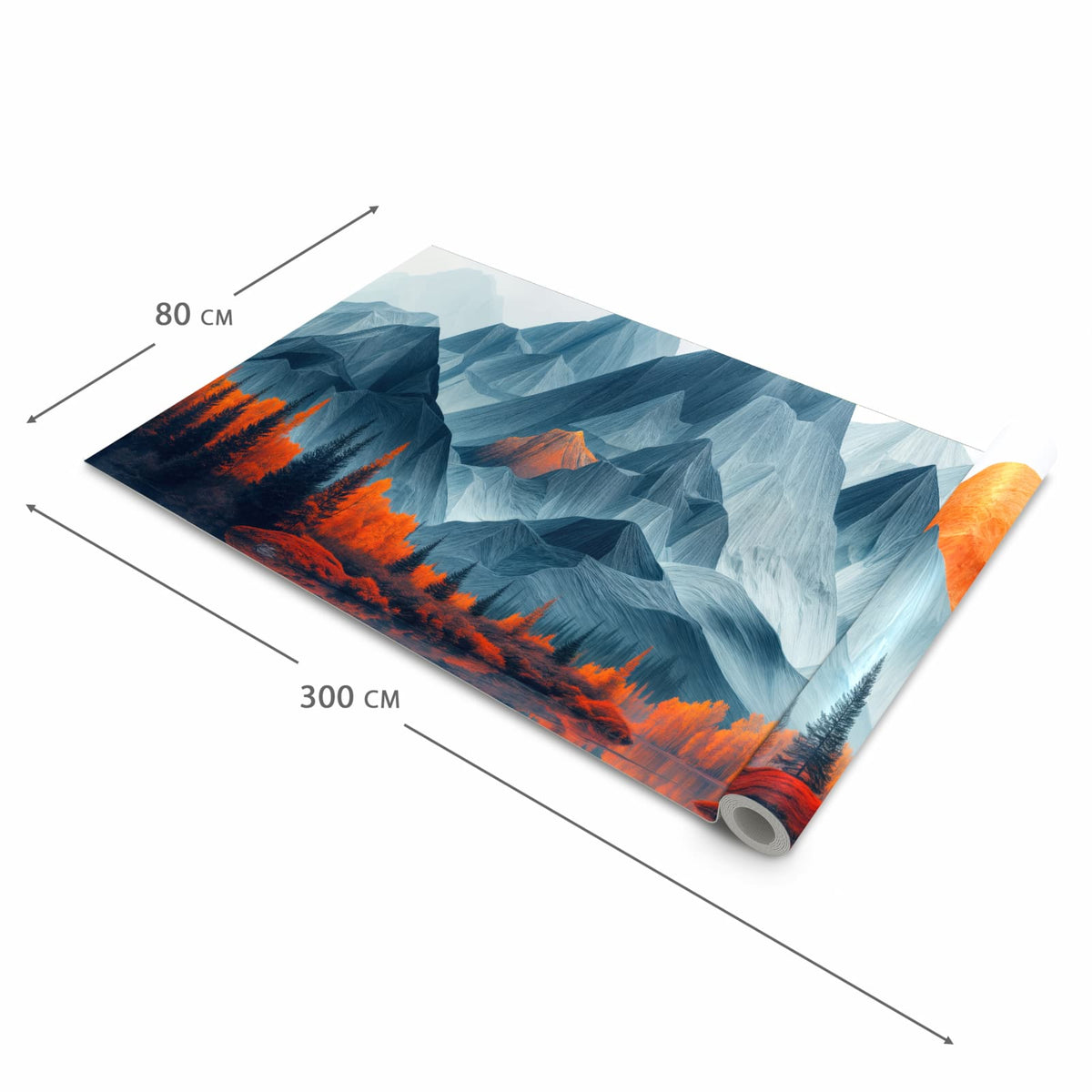 Langlebiger Teppich für die Küche mit Motiv Berge Mit Spiegelung in der Grösse 90x180 cm