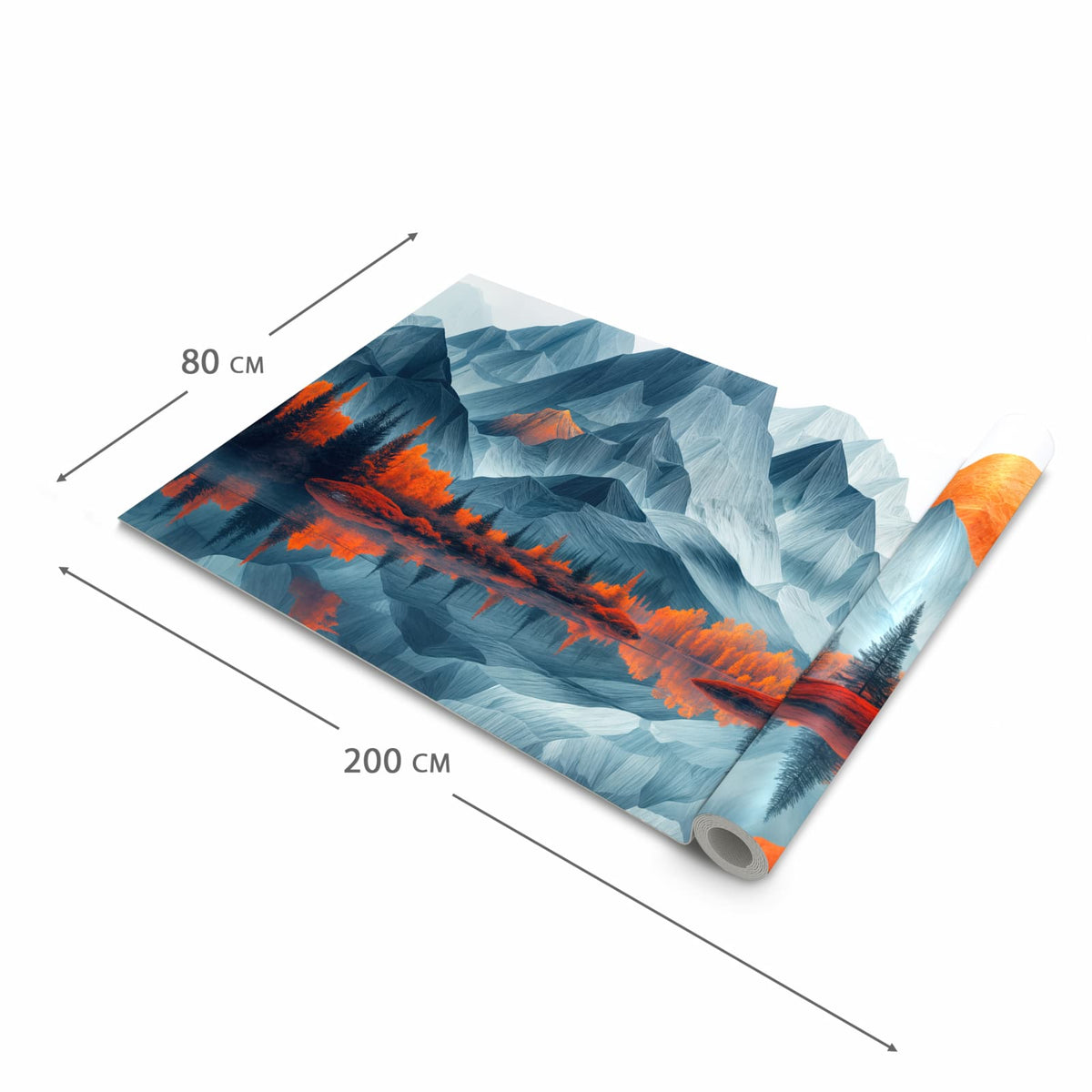 Hygienischer Küchenteppich mit Motiv Berge Mit Spiegelung in der Grösse 90x180 cm