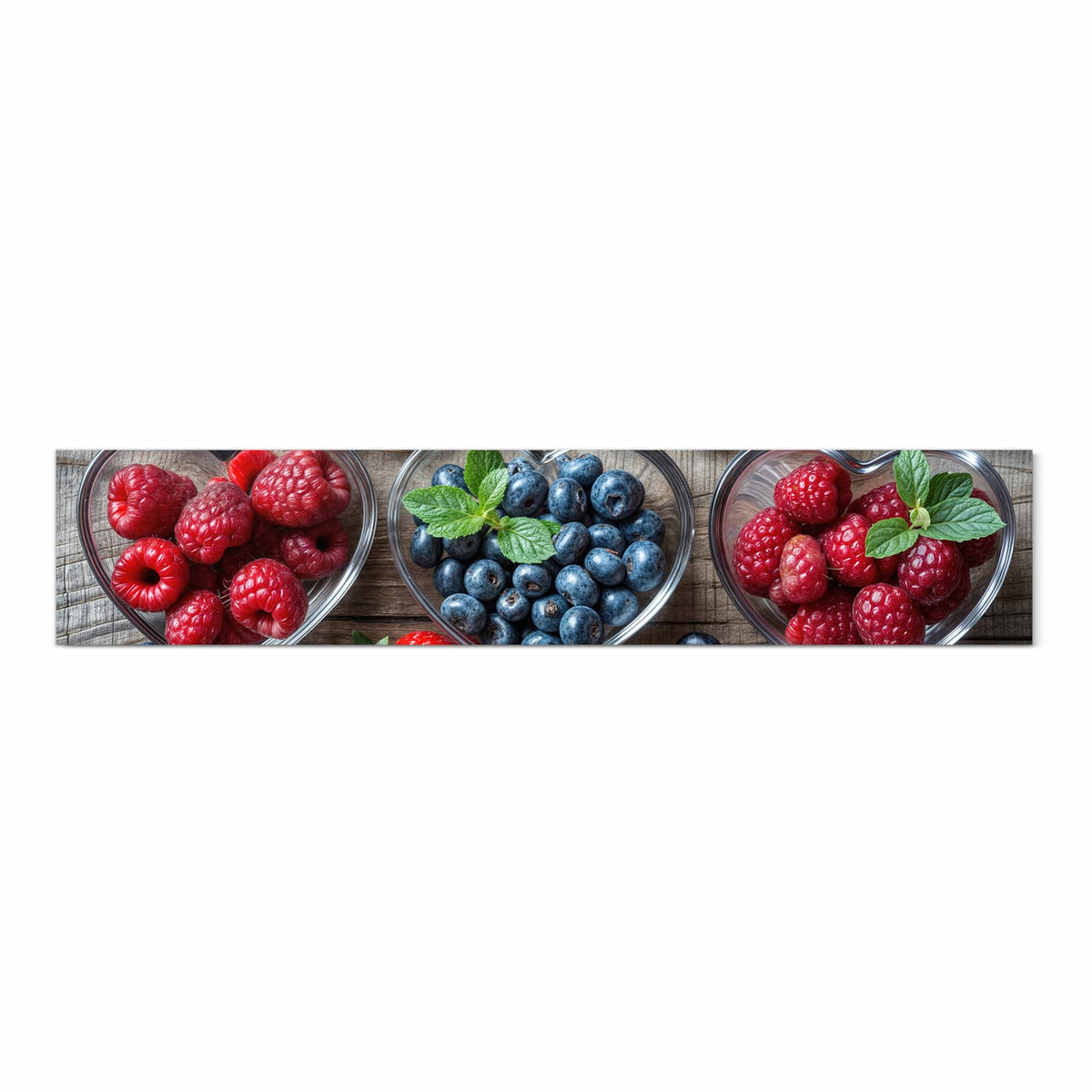 Abriebfester Bodenläufer Teppich mit Motiv Herzschalen Beeren in Frontansicht
