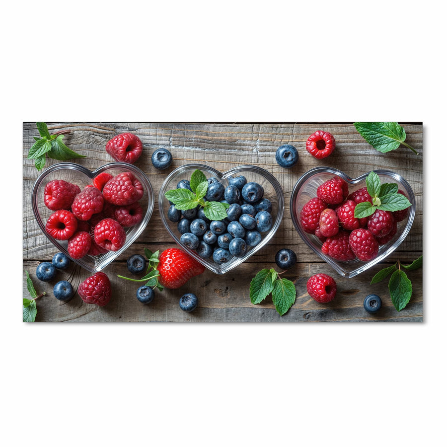 Maße Küchenläufer - Beeren in Herzschalen