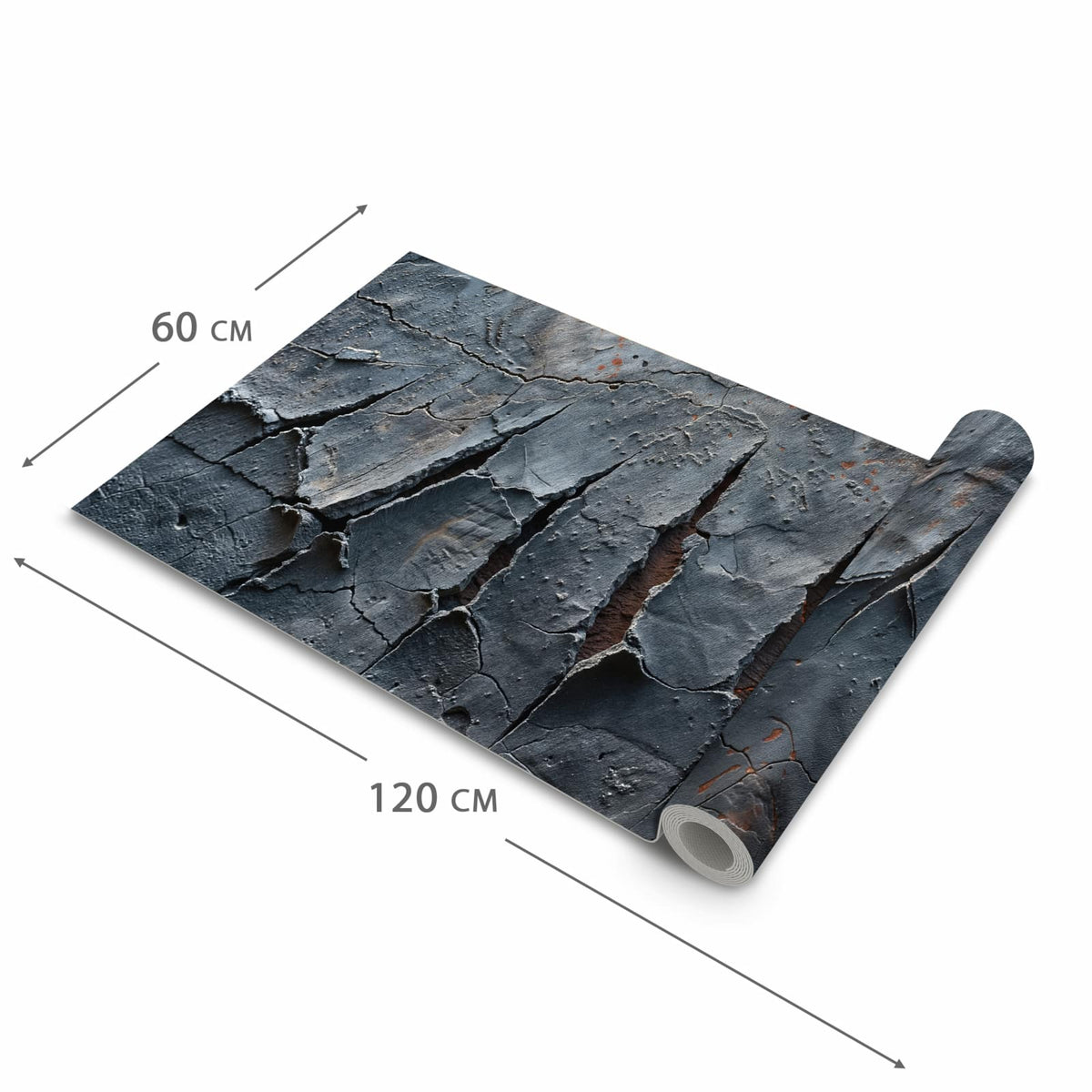 Pflegeleichter dünner Küchenteppich mit Motiv Rissige mit Oberfläche in der Grösse 80x300 cm