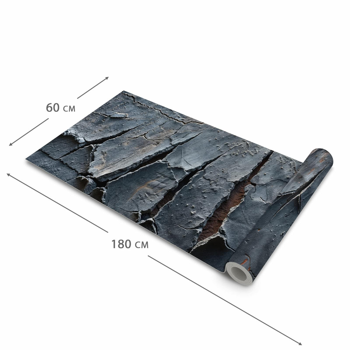 Rutschfester dünner Küchenteppich mit Motiv Rissige mit Oberfläche in der Größe 80x300 cm