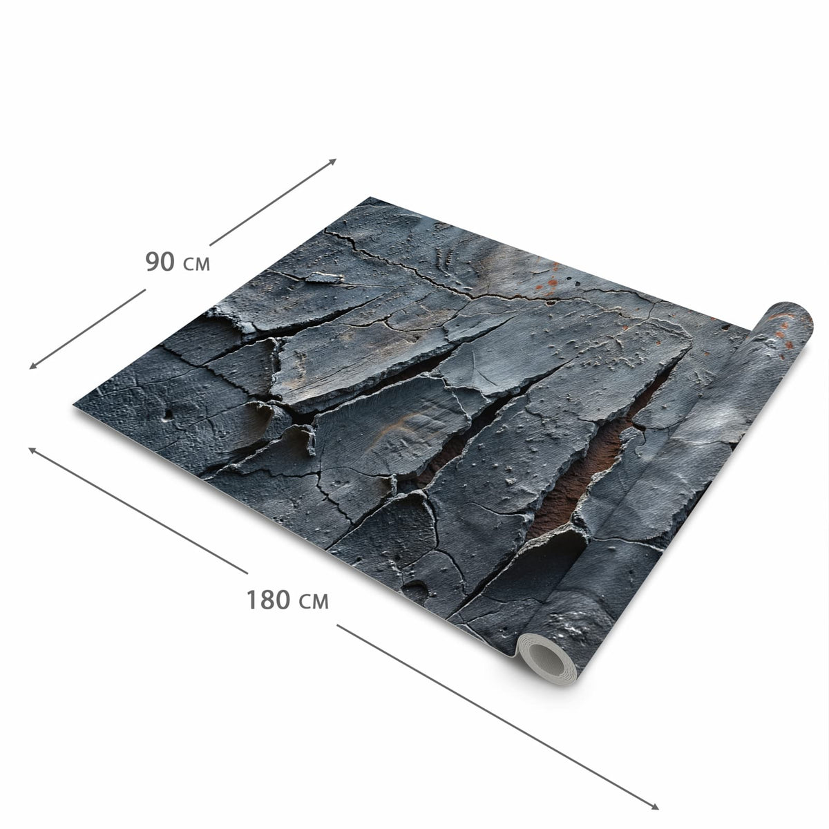 Bodenschonender rutschfester Küchenteppich mit Motiv Rissige mit Oberfläche in der Grösse 80x300 cm