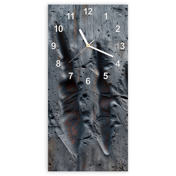 Wanduhr Strukturiertes Muster aus Glas – Hochformat 30 × 60 cm mit Ziffernblatt Modern