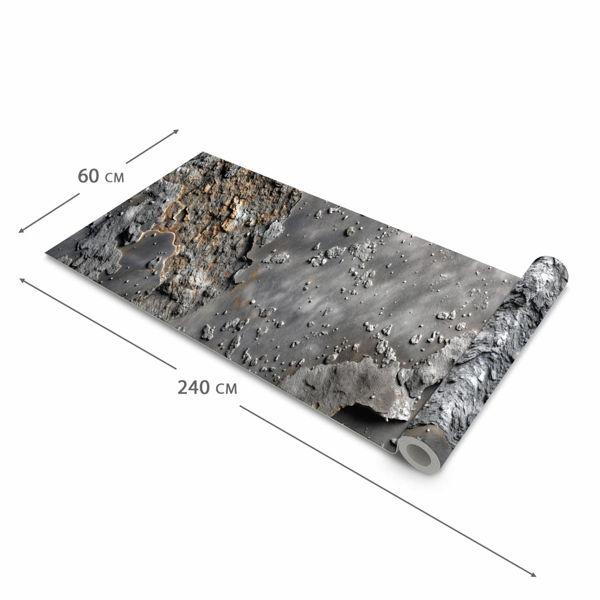 Hygienischer abwaschbarer Küchenteppich mit Motiv Verwitterte Oberfläche in der Grösse 80x280 cm