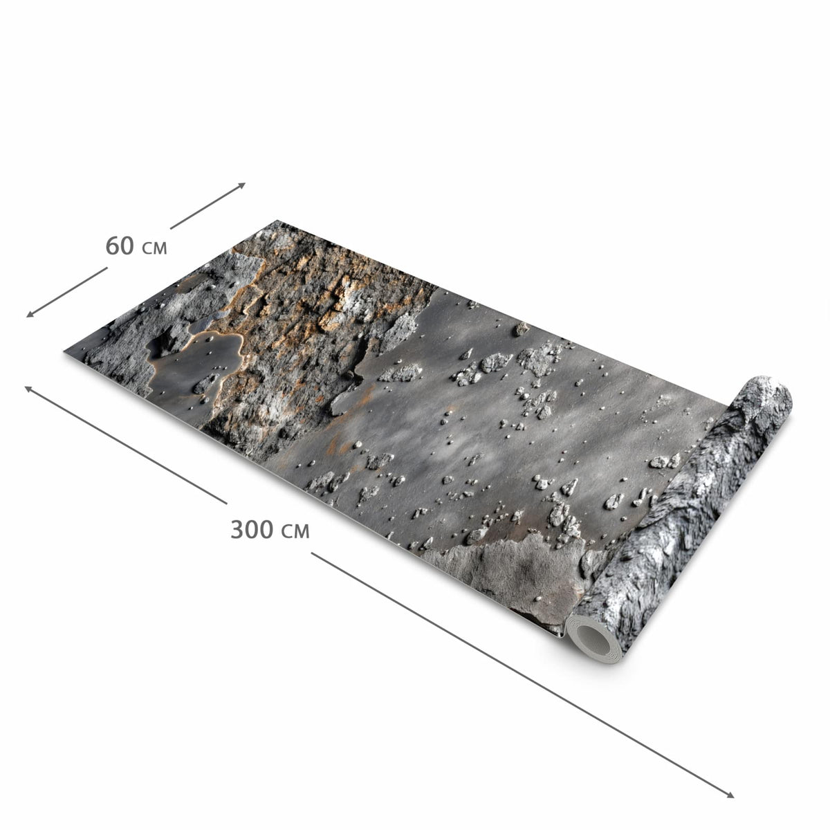 Waschbarer Küchenteppich mit Motiv Verwitterte Oberfläche in der Größe 80x280 cm