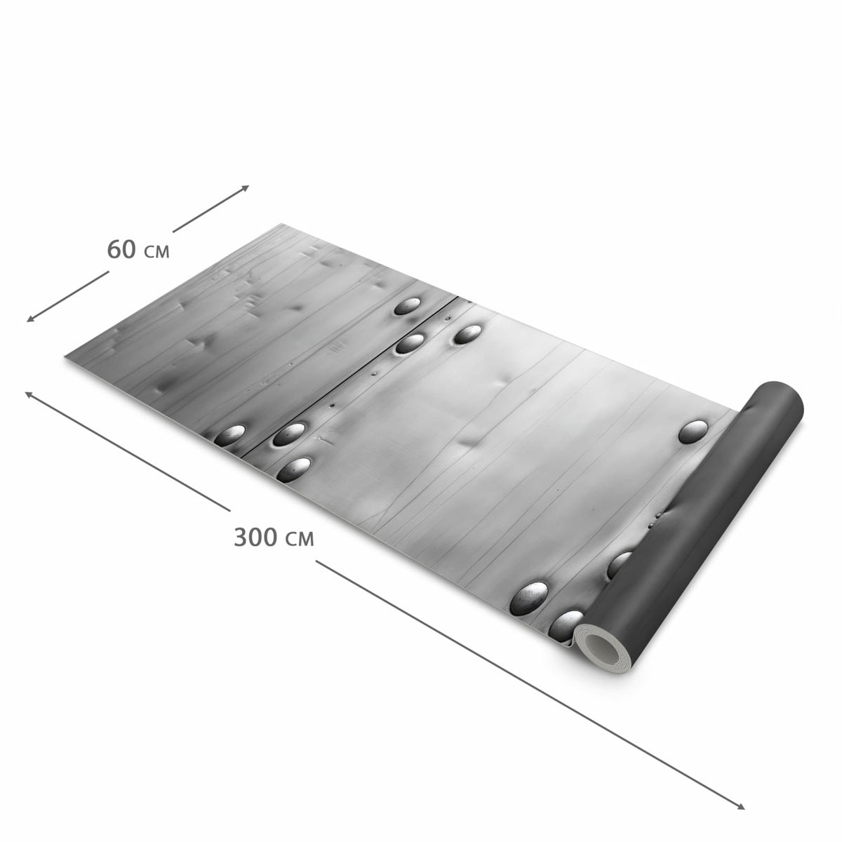 Wasserabweisender Küchenläufer mit Motiv Metallplattenoptik in der Grösse 80x280 cm