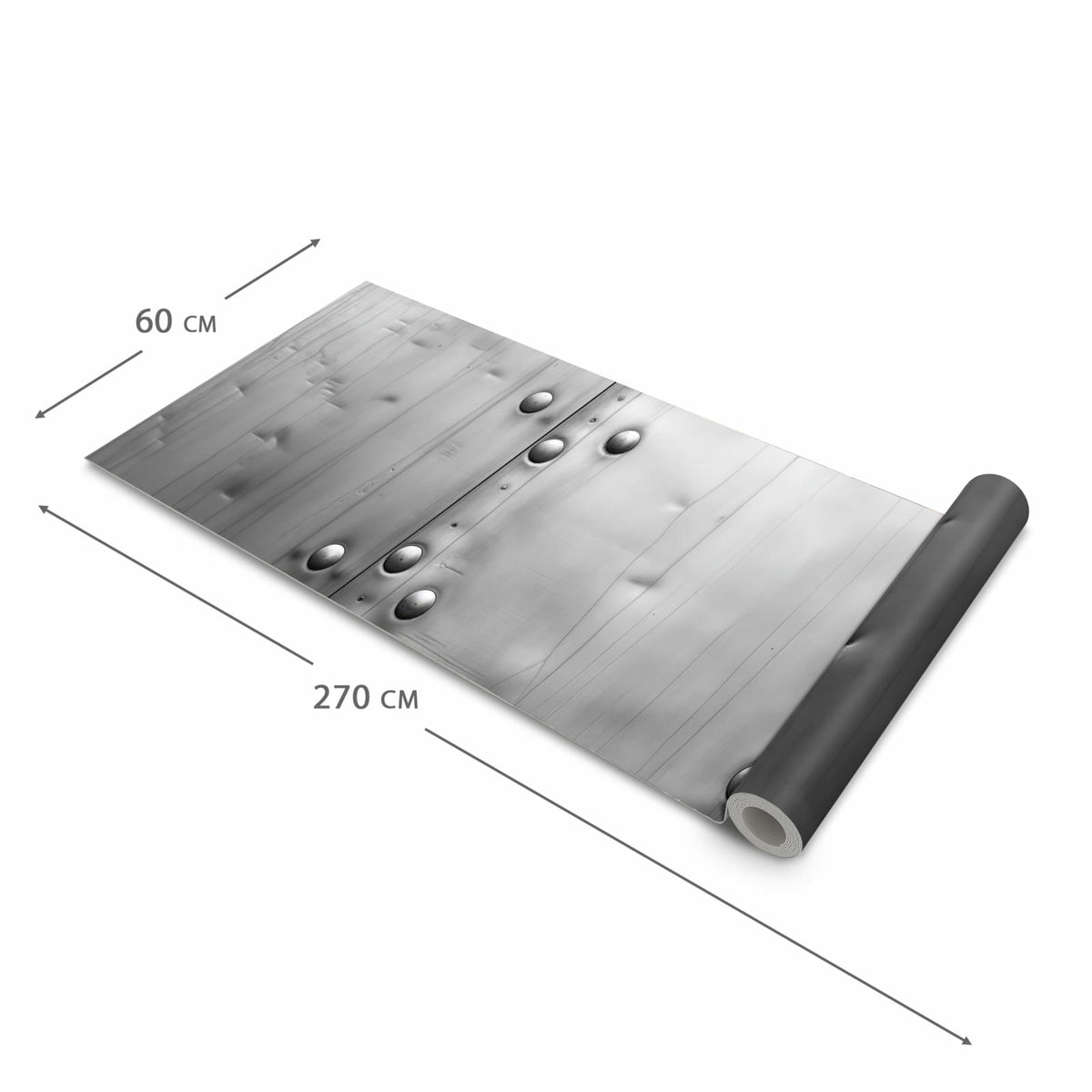 Komfortabler Küchenläufer mit Motiv Metallplattenoptik in der Grösse 80x280 cm