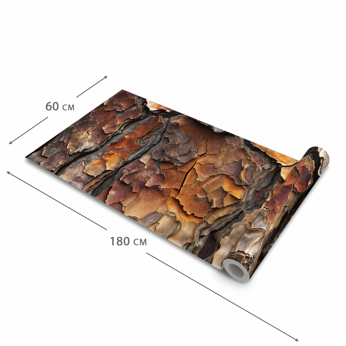Fleckenresistenter Küchenläufer mit Motiv Baumrindenstruktur in der Grösse 80x200 cm