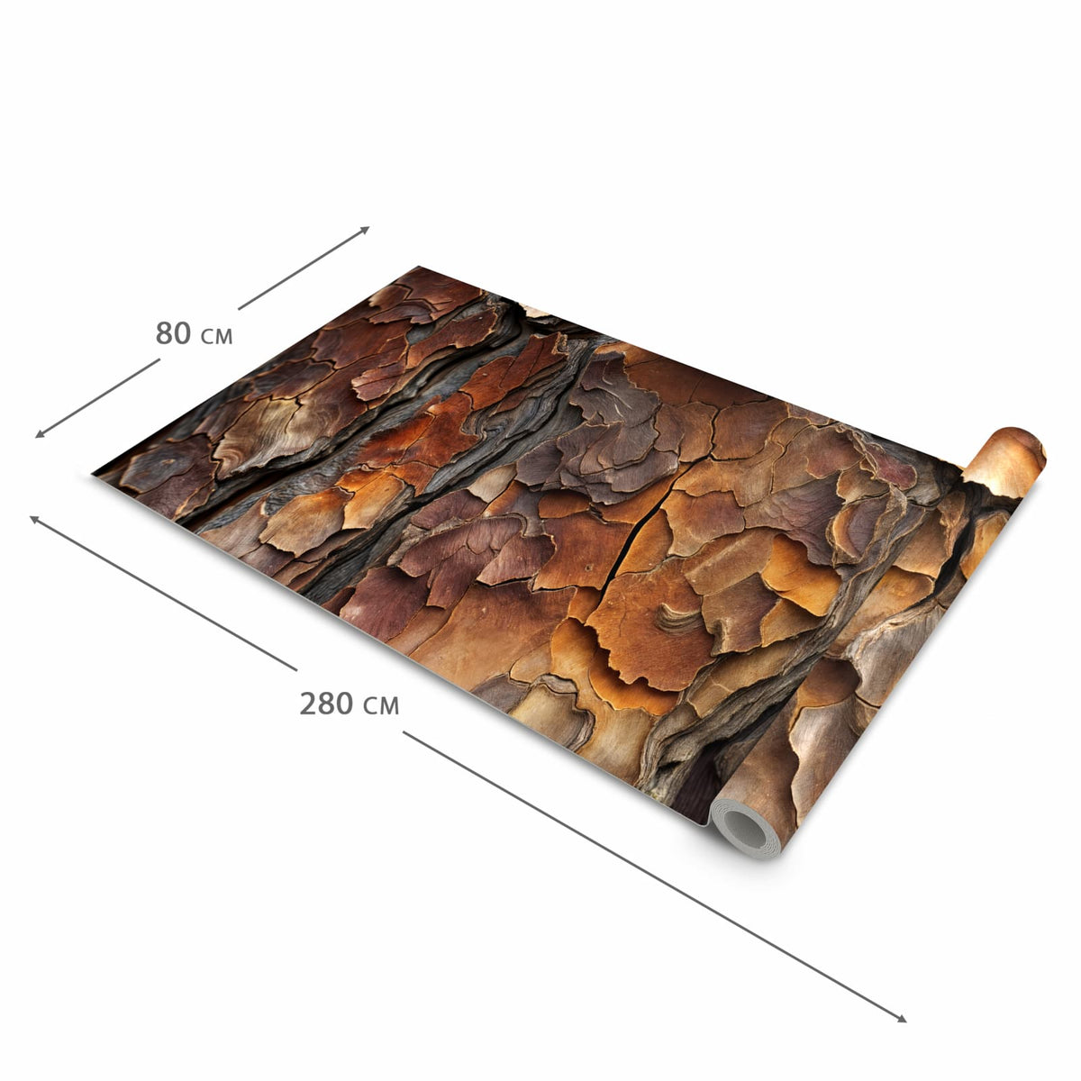Rutschhemmender moderner Küchenläufer mit Motiv Baumrindenstruktur in der Grösse 80x200 cm
