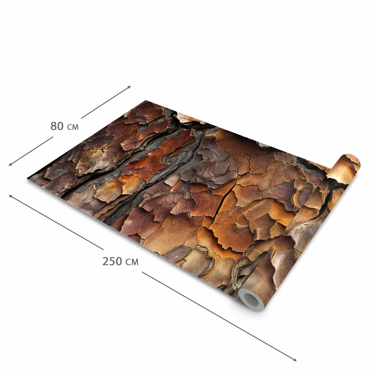 Komfortabler rutschfester Küchenläufer mit Motiv Baumrindenstruktur in der Größe 80x200 cm