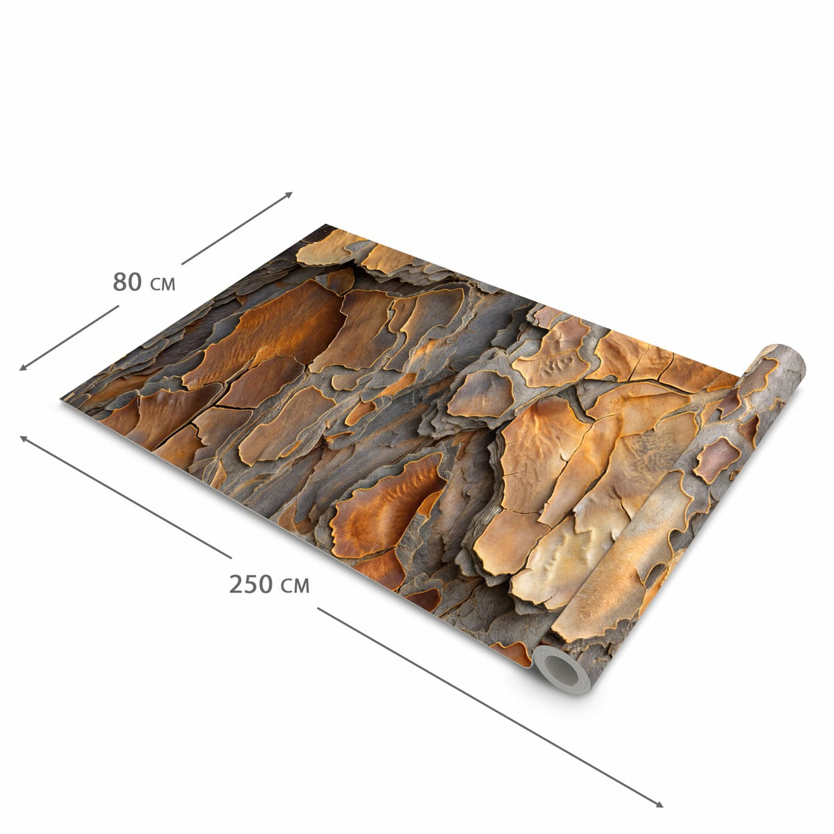 Küchenteppich mit Motiv Rinde Struktur Formen in der Grösse 80x200 cm zum sicheren Aufbewahren