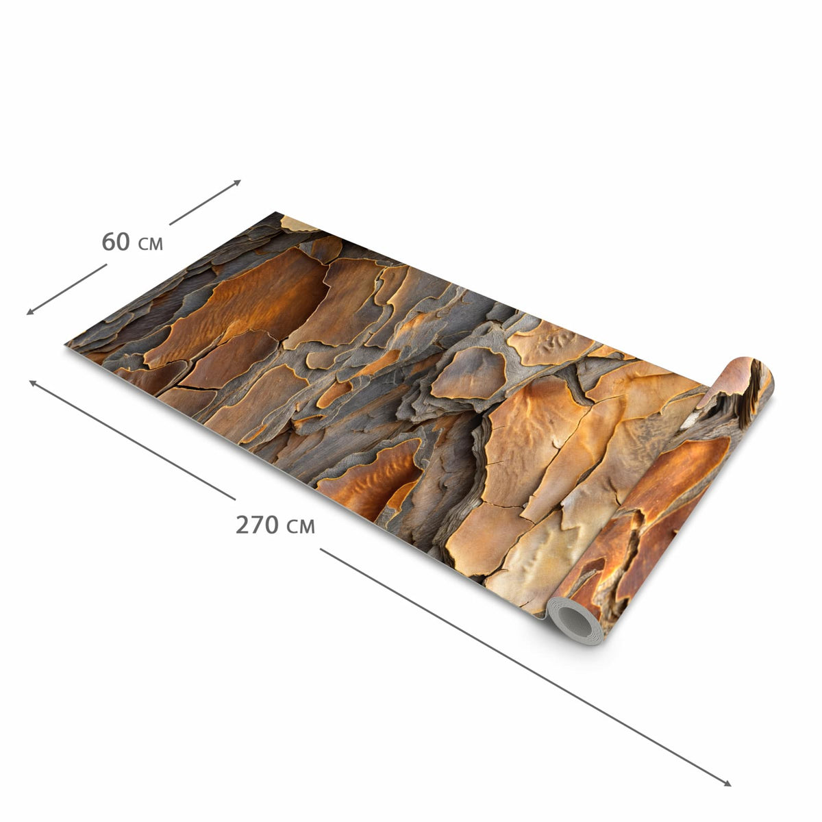 Küchenteppich mit Motiv Rinde Struktur Formen in der Grösse 80x200 cm für Ordnung & Übersicht