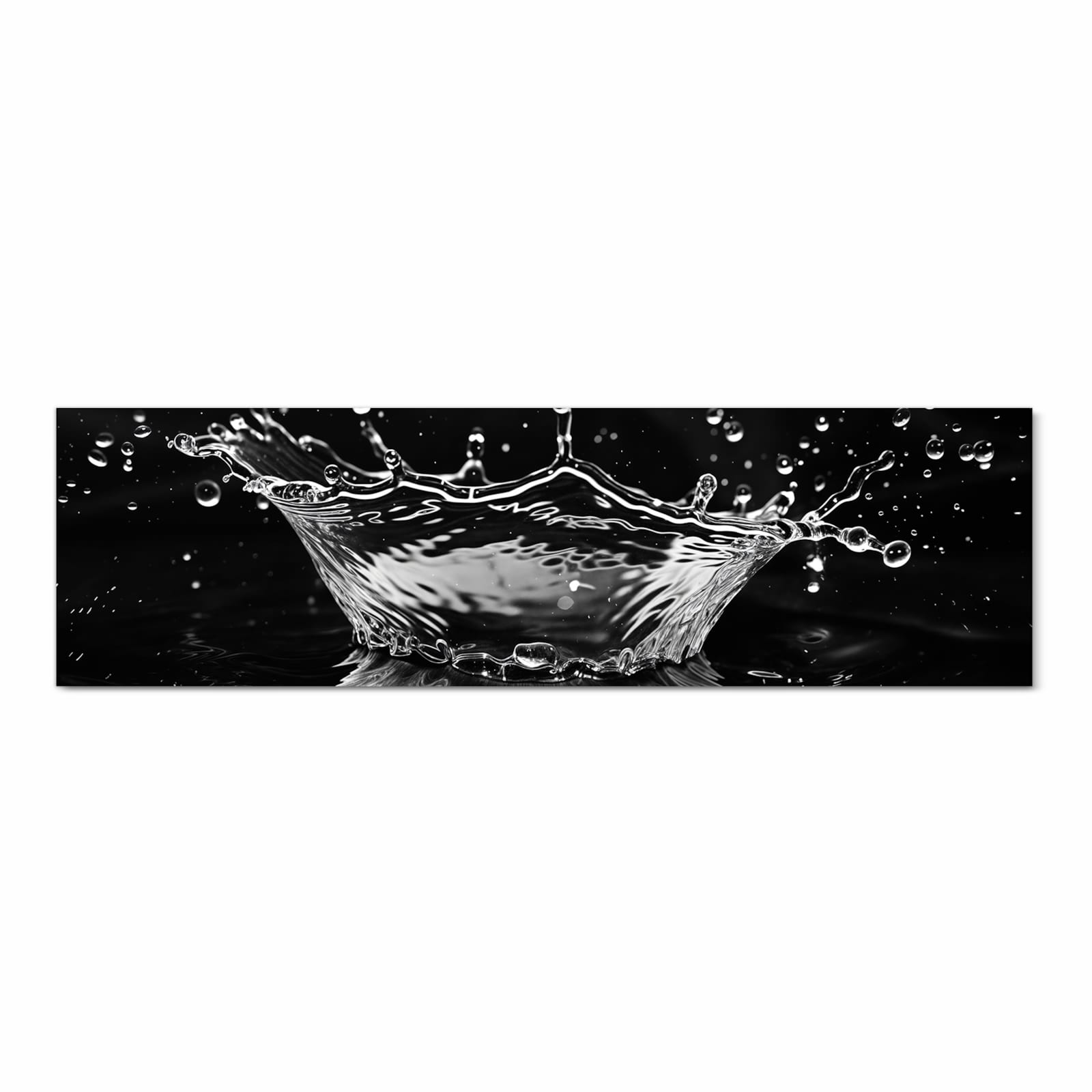 Formstabiler Bodenläufer Teppich mit Motiv Sanfte Wasserspritzer in Frontansicht