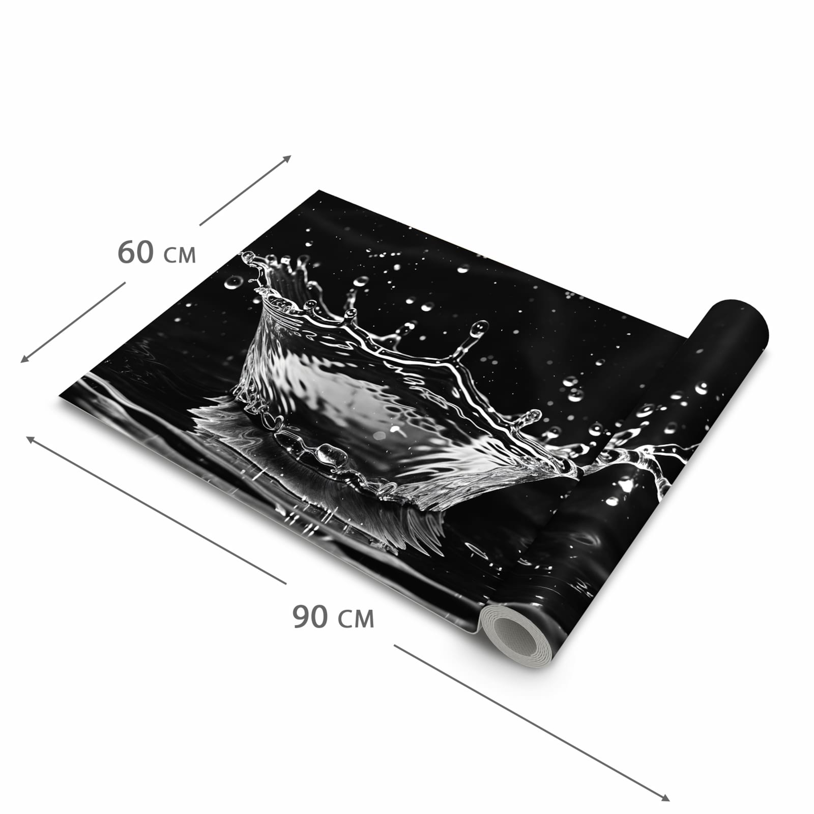 Komfortabler langer Teppich mit Motiv Sanfte Wasserspritzer in der Grösse 60x90 cm