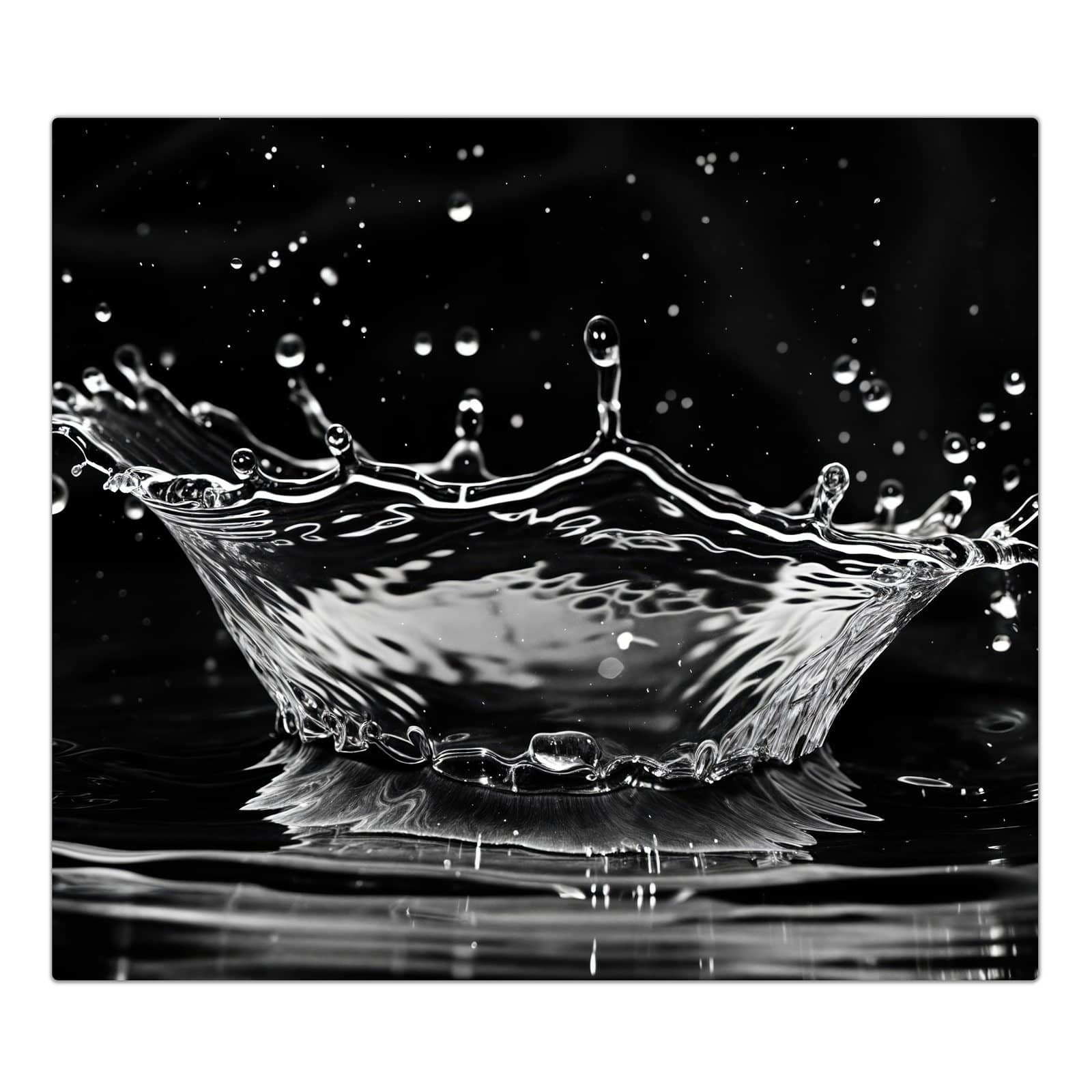 1-teilige Abdeckplatten für Ceranfeld mit Sanfte Wasserspritzer-Motiv in der Frontansicht #grösse_1-Teilig (60x52cm)