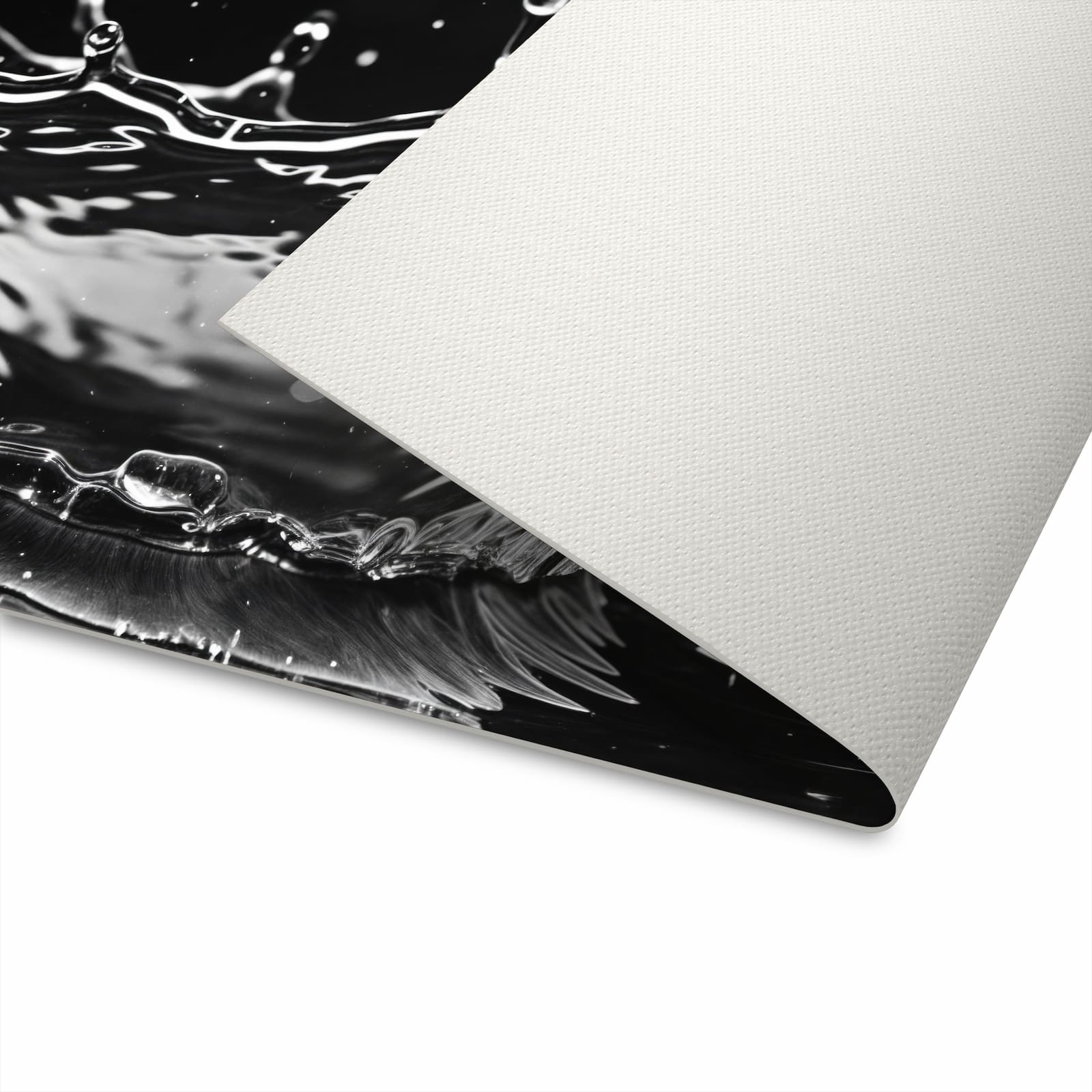 Flacher Küchenteppich mit Motiv Sanfte Wasserspritzer in der Unterseite - waschbar