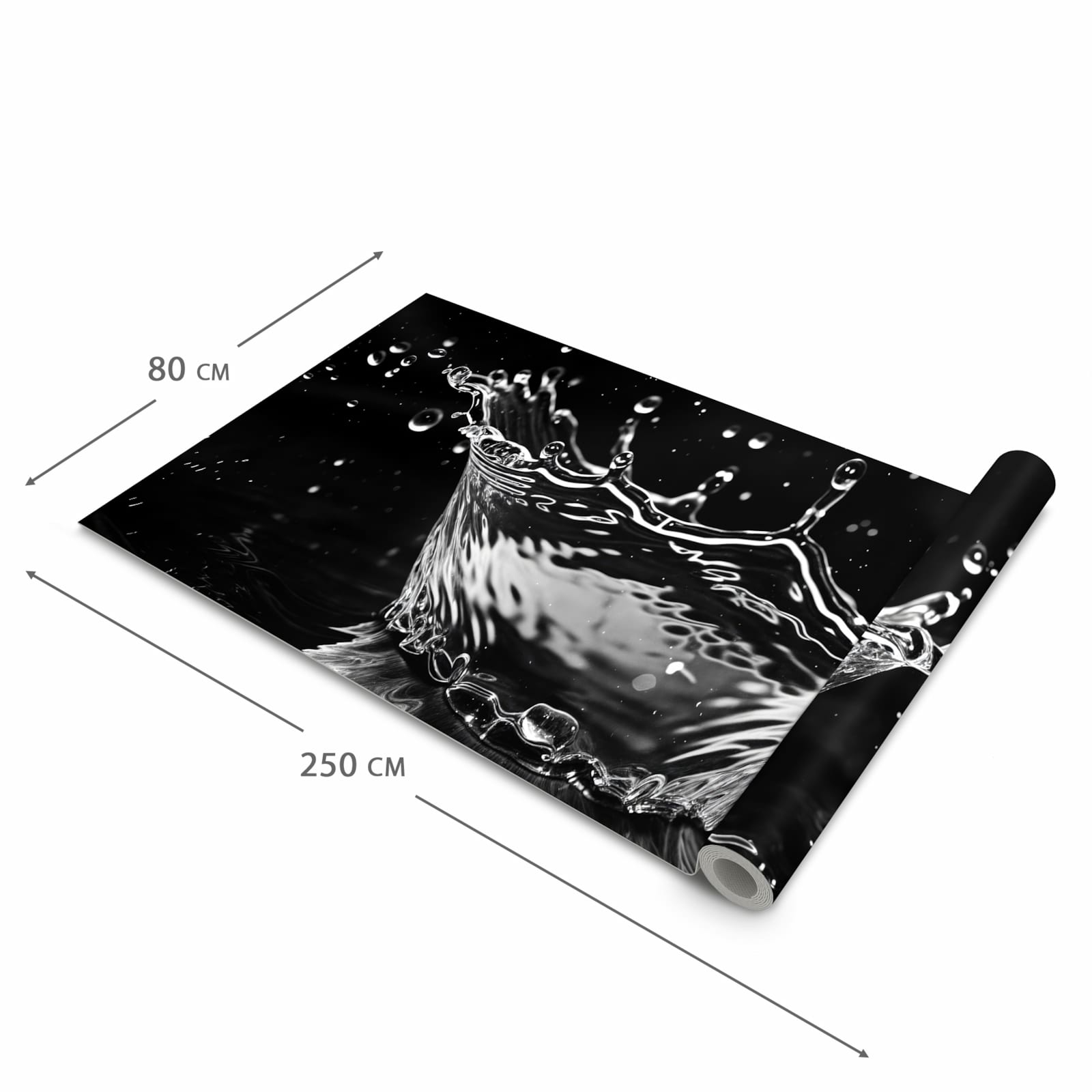 Pflegeleichter rutschfester Läufer mit Motiv Sanfte Wasserspritzer in der Grösse 60x90 cm
