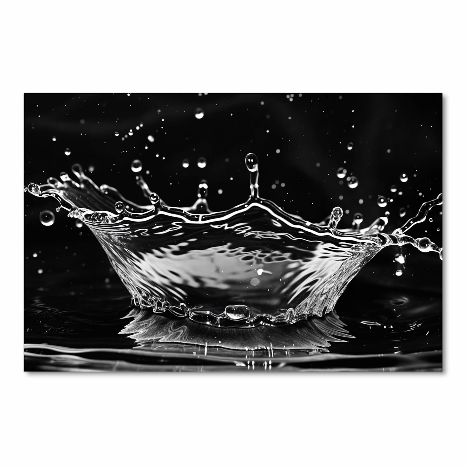 Bodenschonender rutschfester Küchenteppich mit Motiv Sanfte Wasserspritzer in Frontansicht