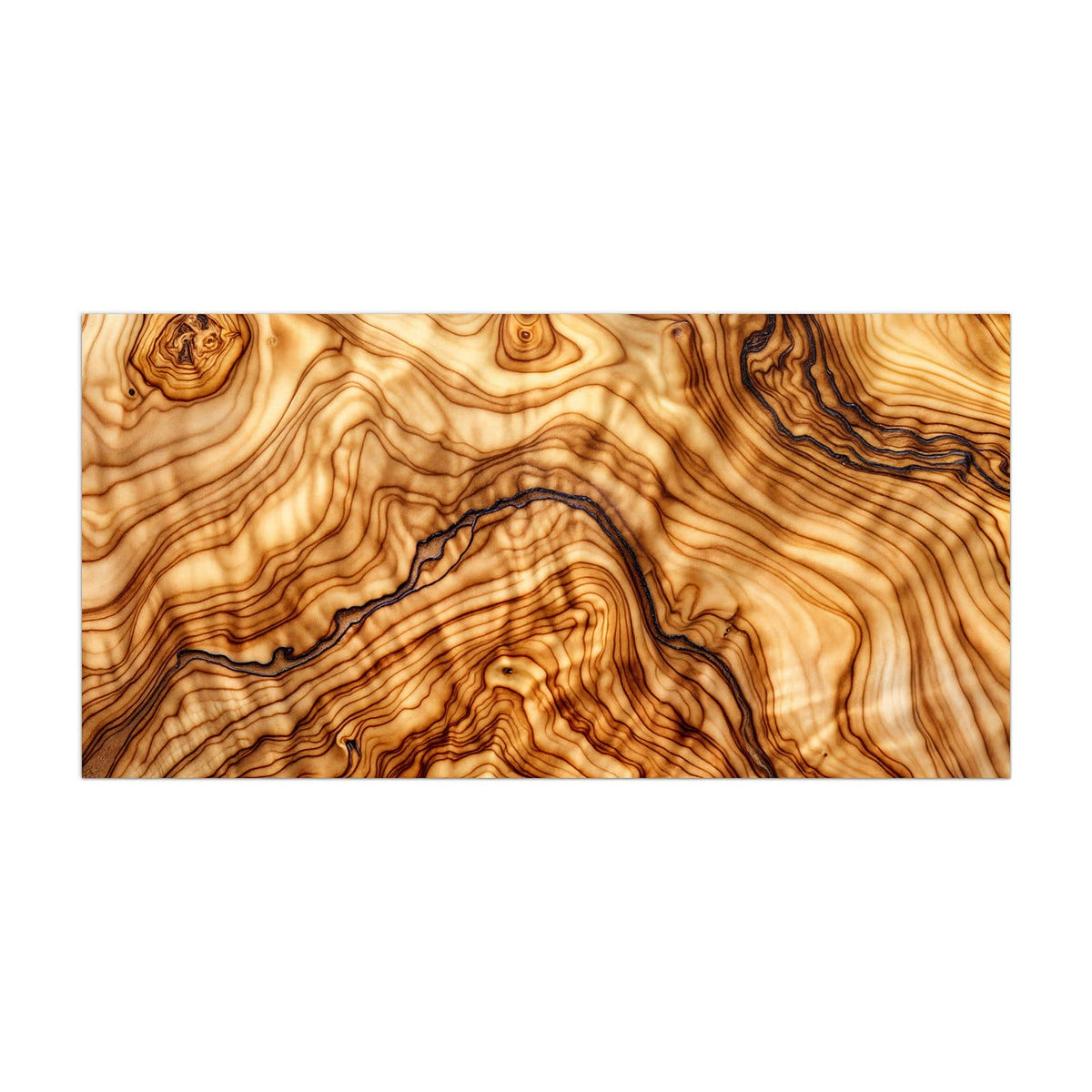 Küchenrückwand aus Glas Olivenholz im Hochformat, Motiv bildfüllend von vorn