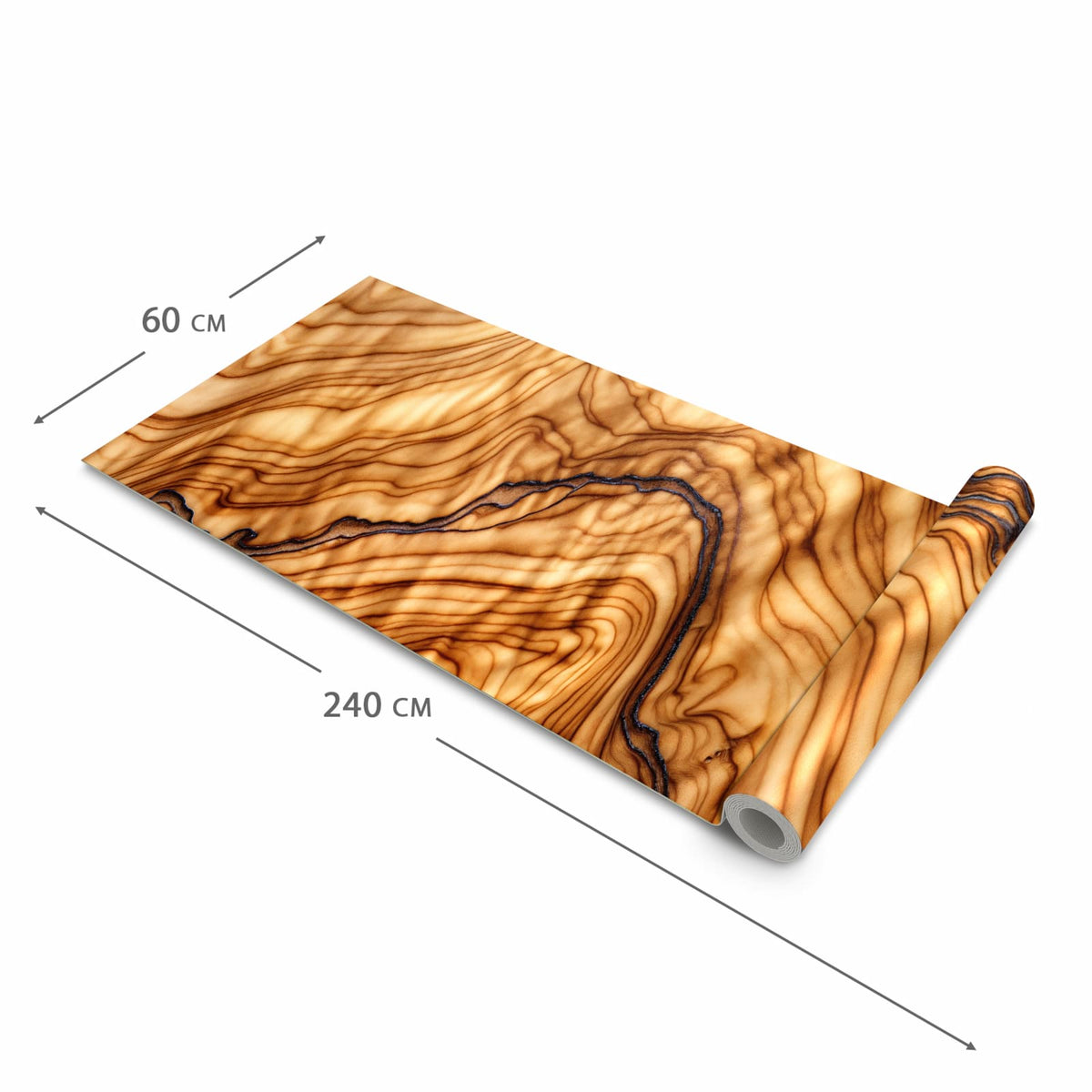 Pflegeleichter rutschfester Küchenläufer mit Motiv Holzmuster in der Grösse 60x300 cm