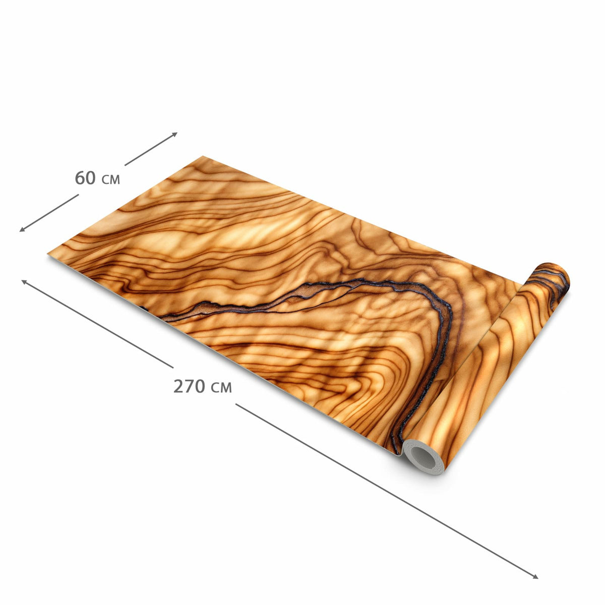Komfortabler rutschfester Küchenläufer mit Motiv Holzmuster in der Größe 60x300 cm