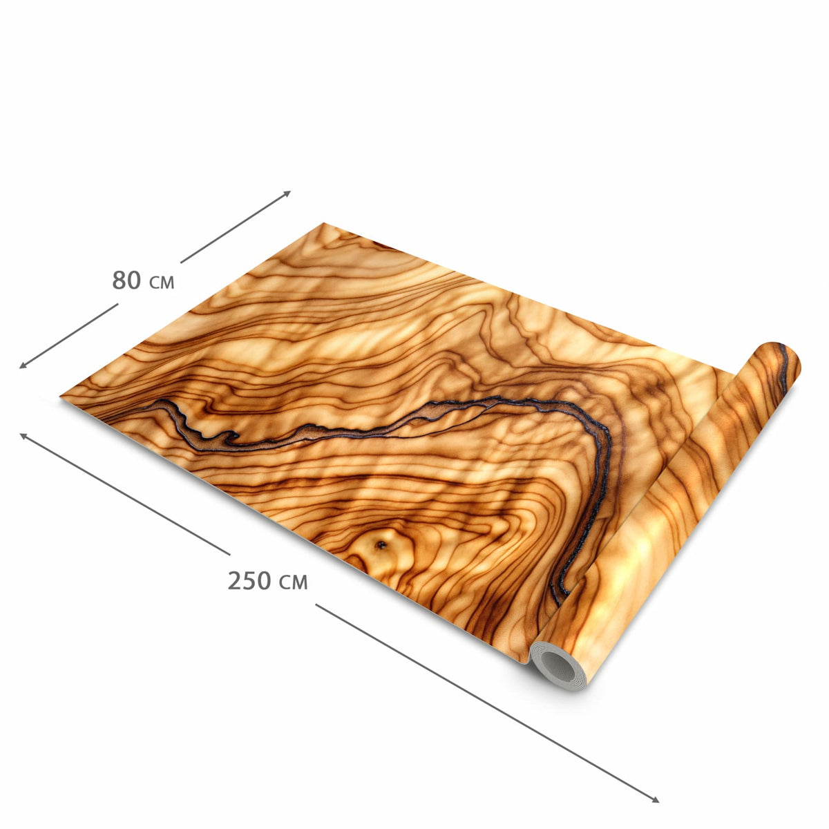 Hygienischer Küchenläufer nach Maß mit Motiv Holzmuster in der Größe 60x300 cm