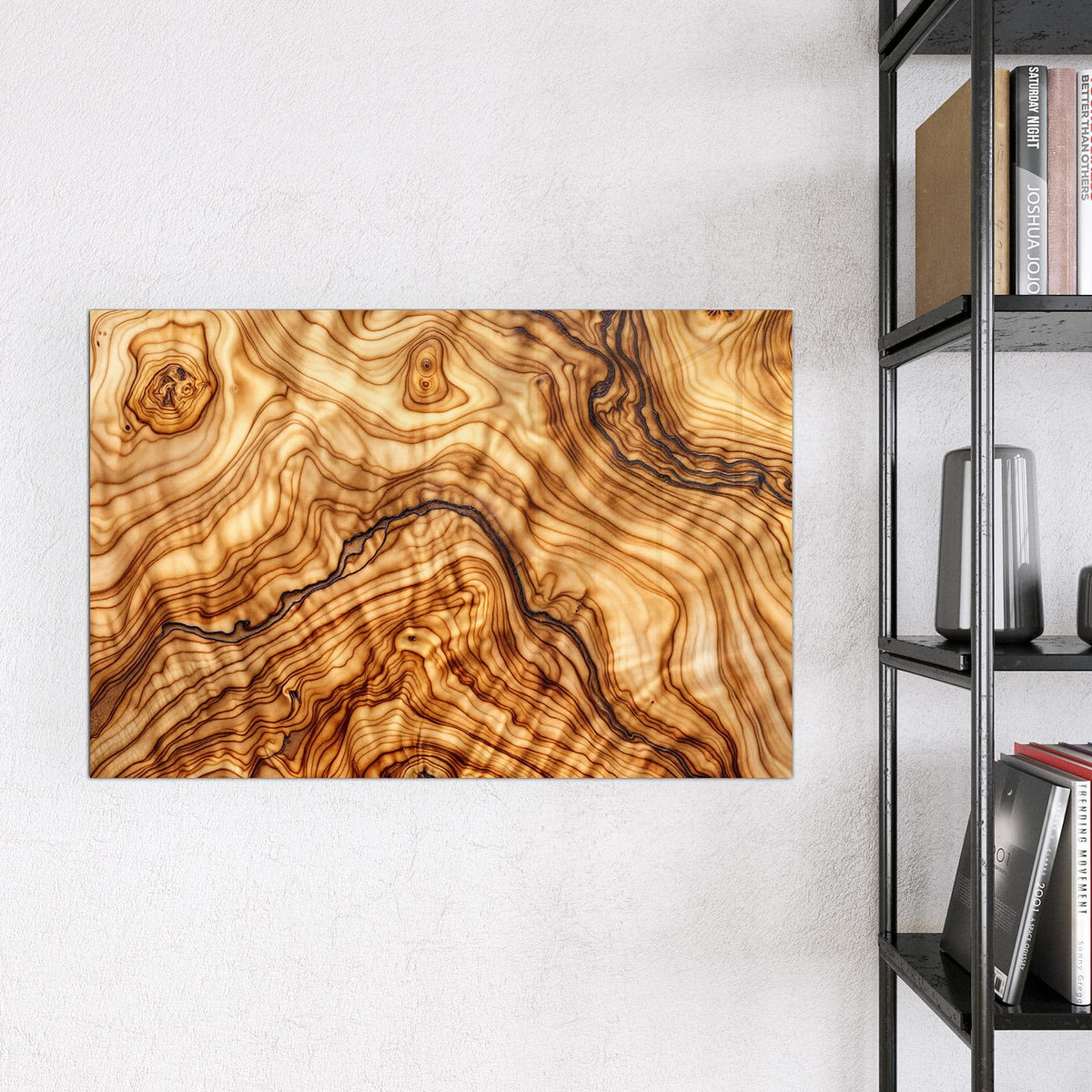 Magnettafel - Olivenholz – Wellige Maserung in Braun