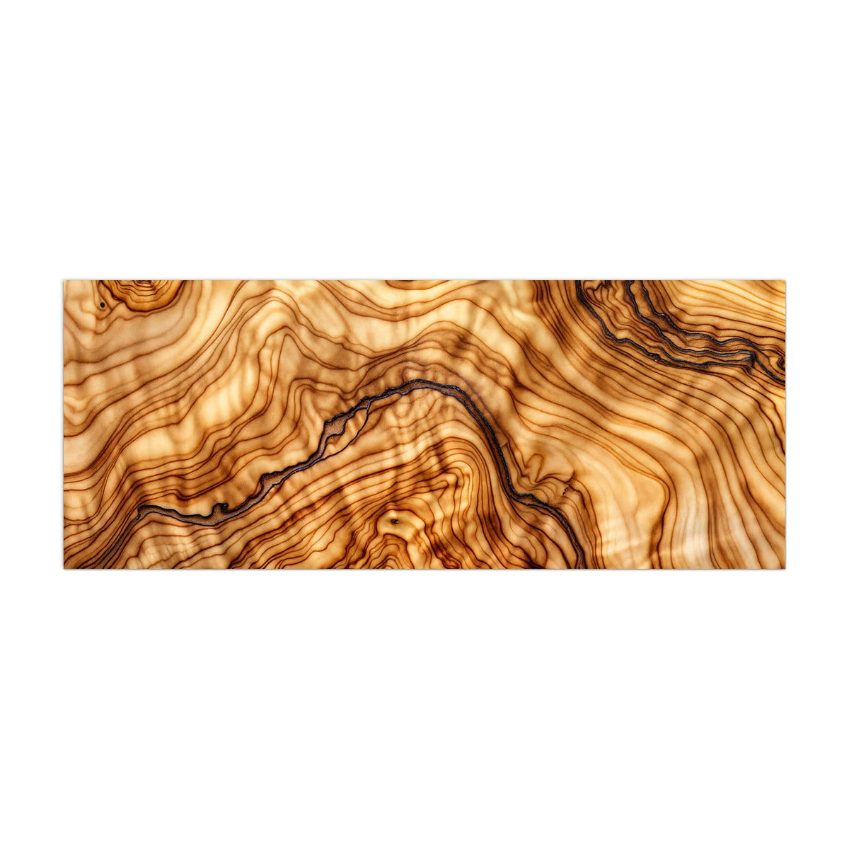 Küchenrückwand aus Glas Olivenholz im Hochformat, Motiv bildfüllend von vorn