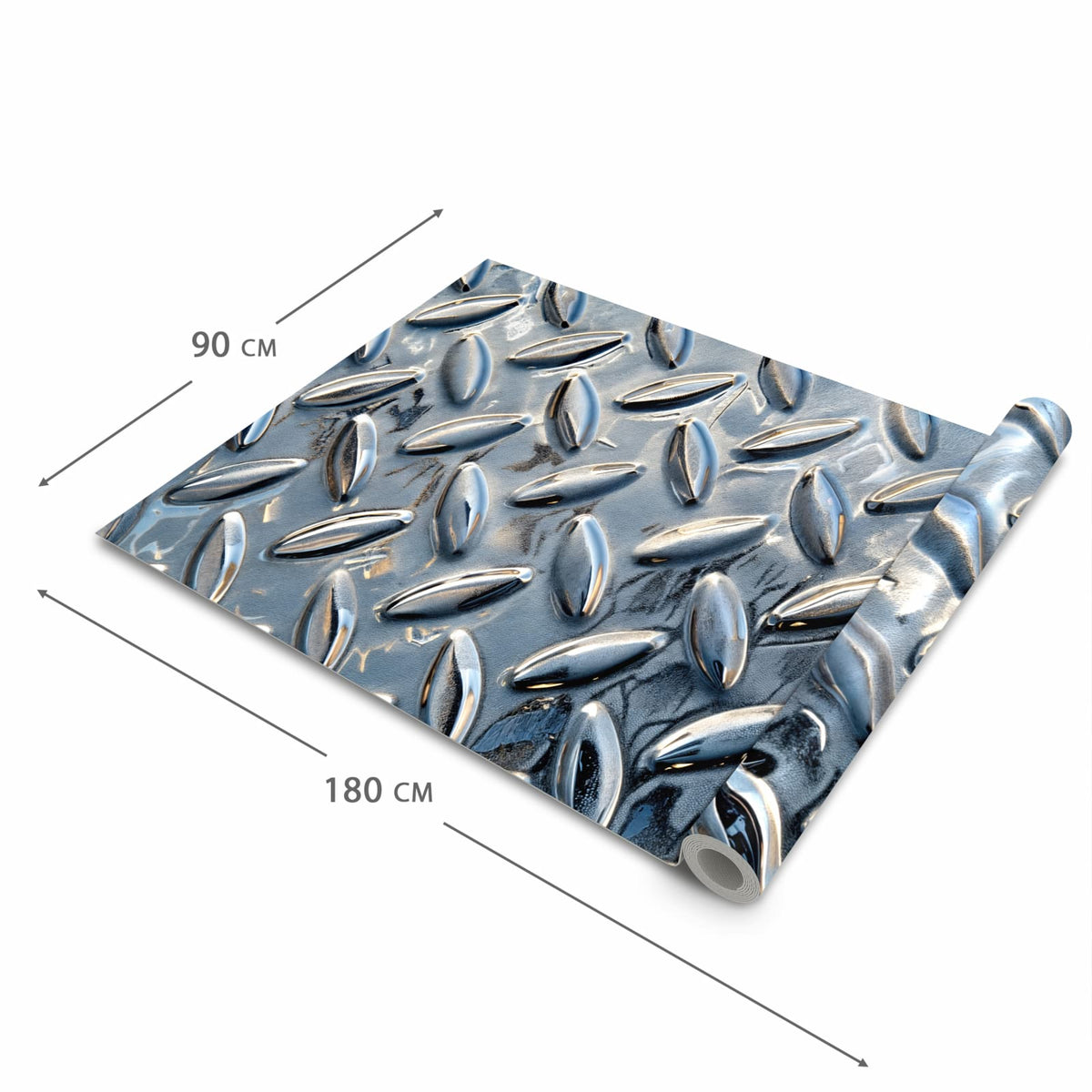 Fleckenresistenter waschbarer Küchenteppich mit Motiv Riffelblechmuster in der Grösse 60x300 cm