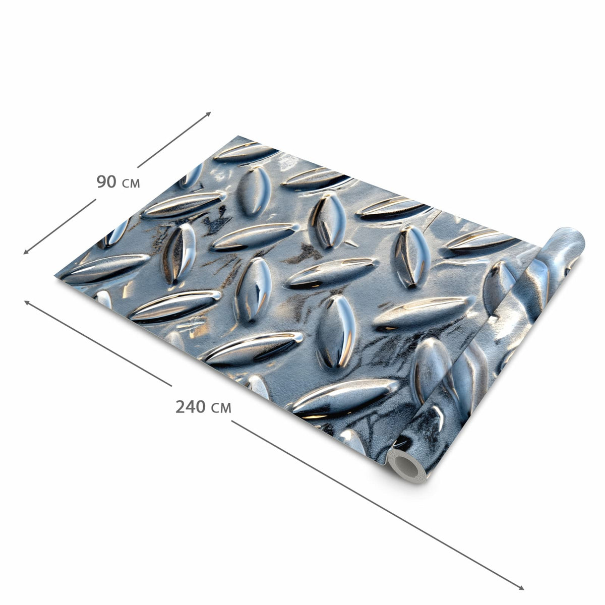 Schmutzabweisender Küchenteppich mit Motiv Riffelblechmuster in der Größe 60x300 cm