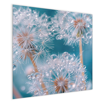 Magnettafel mit dem Motiv Pusteblumen mit Tropfen