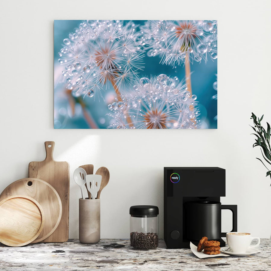 Maße Metall Magnettafel - Pusteblumen mit Tropfen