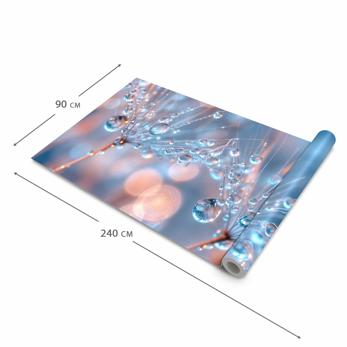 Langlebiger Küchenläufer mit Motiv Wassertropfen Kunst in der Grösse 60x270 cm