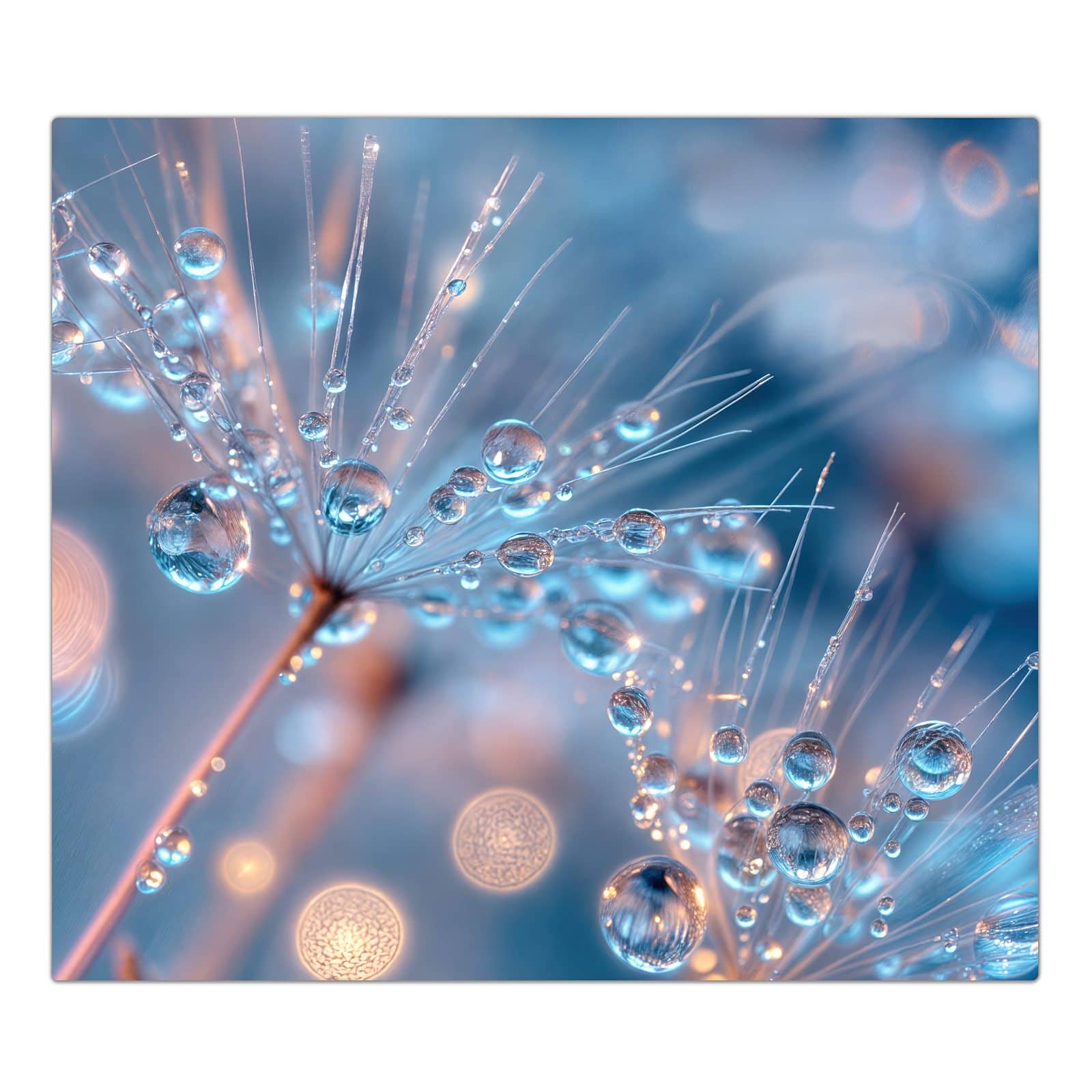 1-teilige Abdeckplatte für Induktionsherd mit Wassertropfen Kunst-Motiv in der Frontansicht #grösse_1-Teilig (60x52cm)