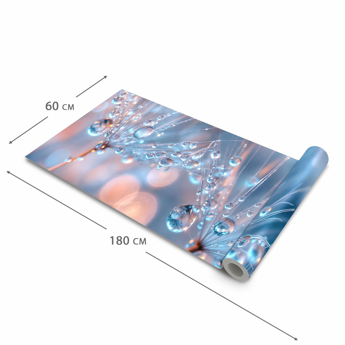 Küchenteppich mit Motiv Wassertropfen Kunst in der Grösse 60x270 cm für sichere Aufbewahrung