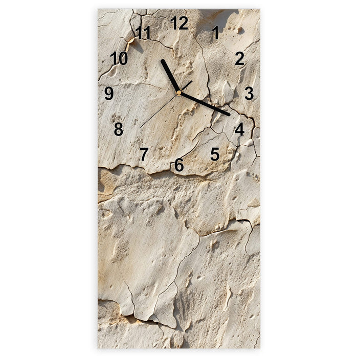 Wanduhr Abgeplatzte Farbe aus Glas – Hochformat 30 × 60 cm mit Ziffernblatt Modern