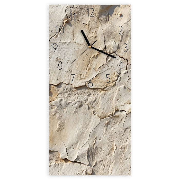 Wanduhr Abgeplatzte Farbe aus Glas – Hochformat 30 × 60 cm mit Ziffernblatt Elegant