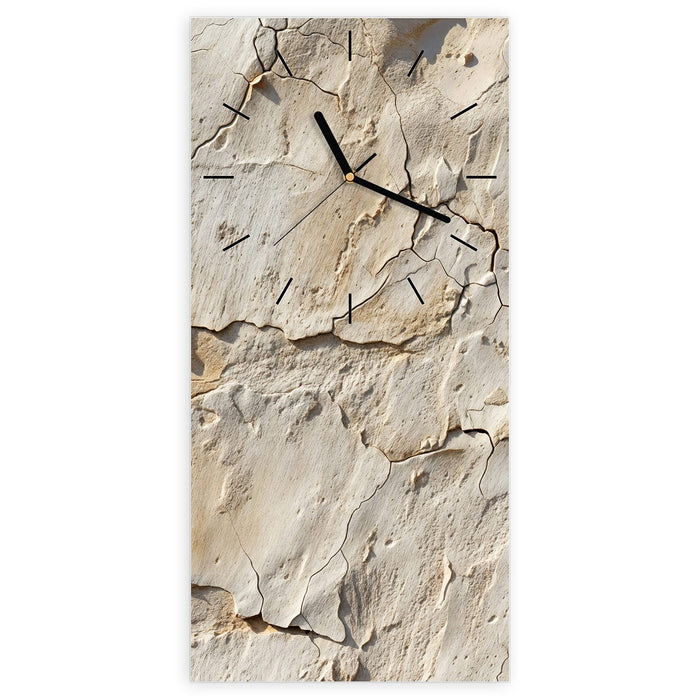 Wanduhr Abgeplatzte Farbe aus Glas – Hochformat 30 × 60 cm mit Ziffernblatt Linie