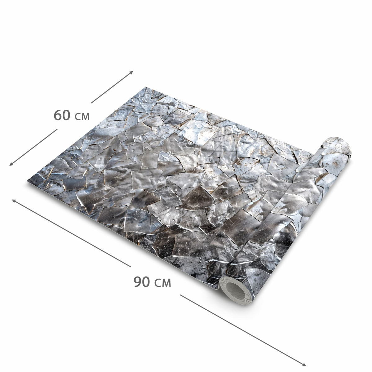 Wasserabweisender waschbarer Küchenteppich mit Motiv Metallisches Mosaik in der Grösse 60x240 cm