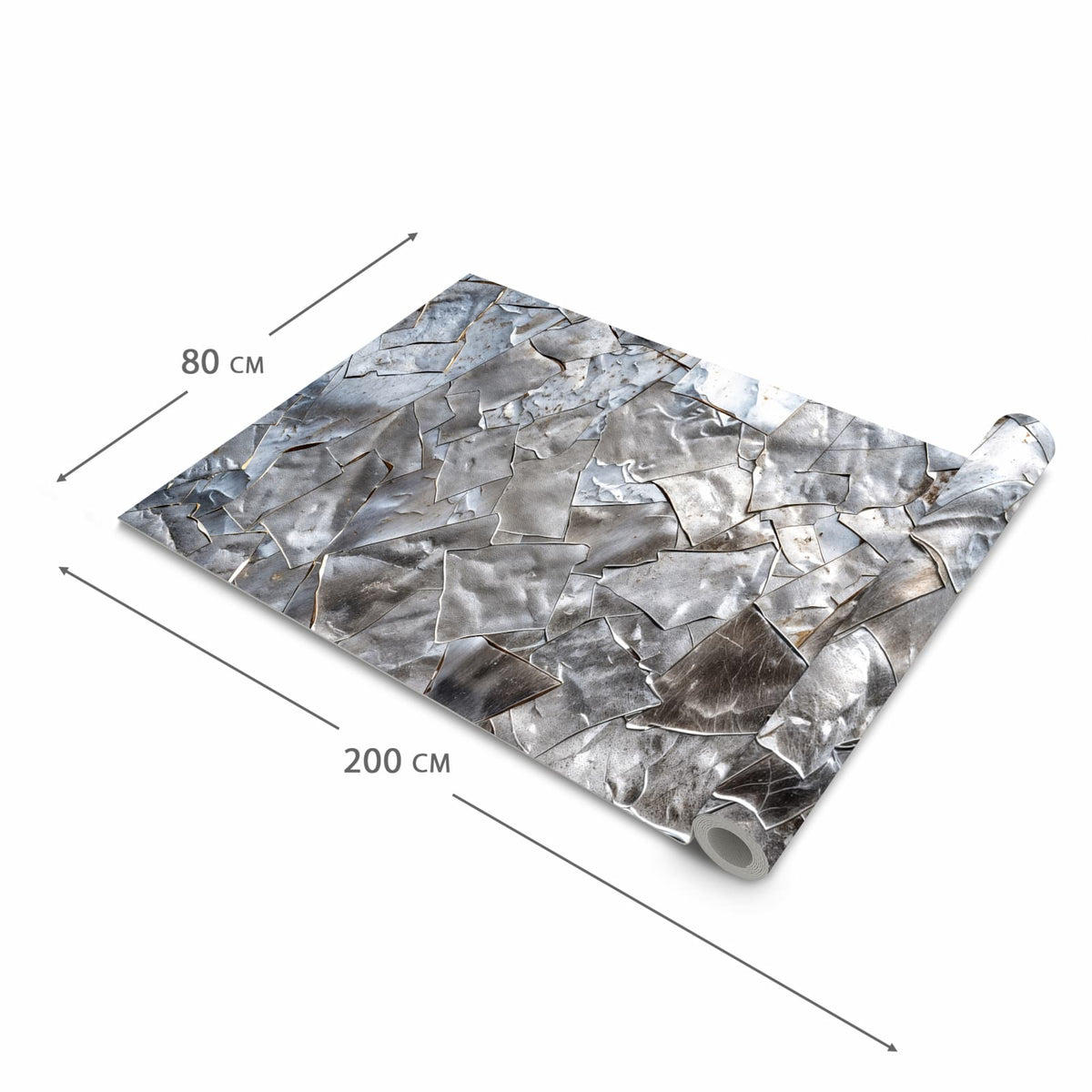 Fleckenresistenter großer Küchenteppich mit Motiv Metallisches Mosaik in der Größe 60x240 cm