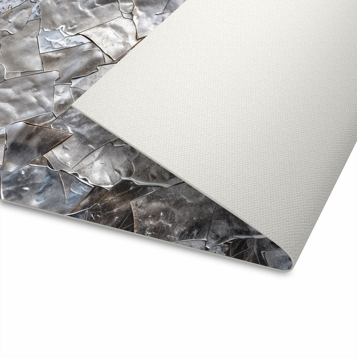 UV-beständiger dünner Küchenteppich mit Motiv Metallisches Mosaik waschbar für Unterseite