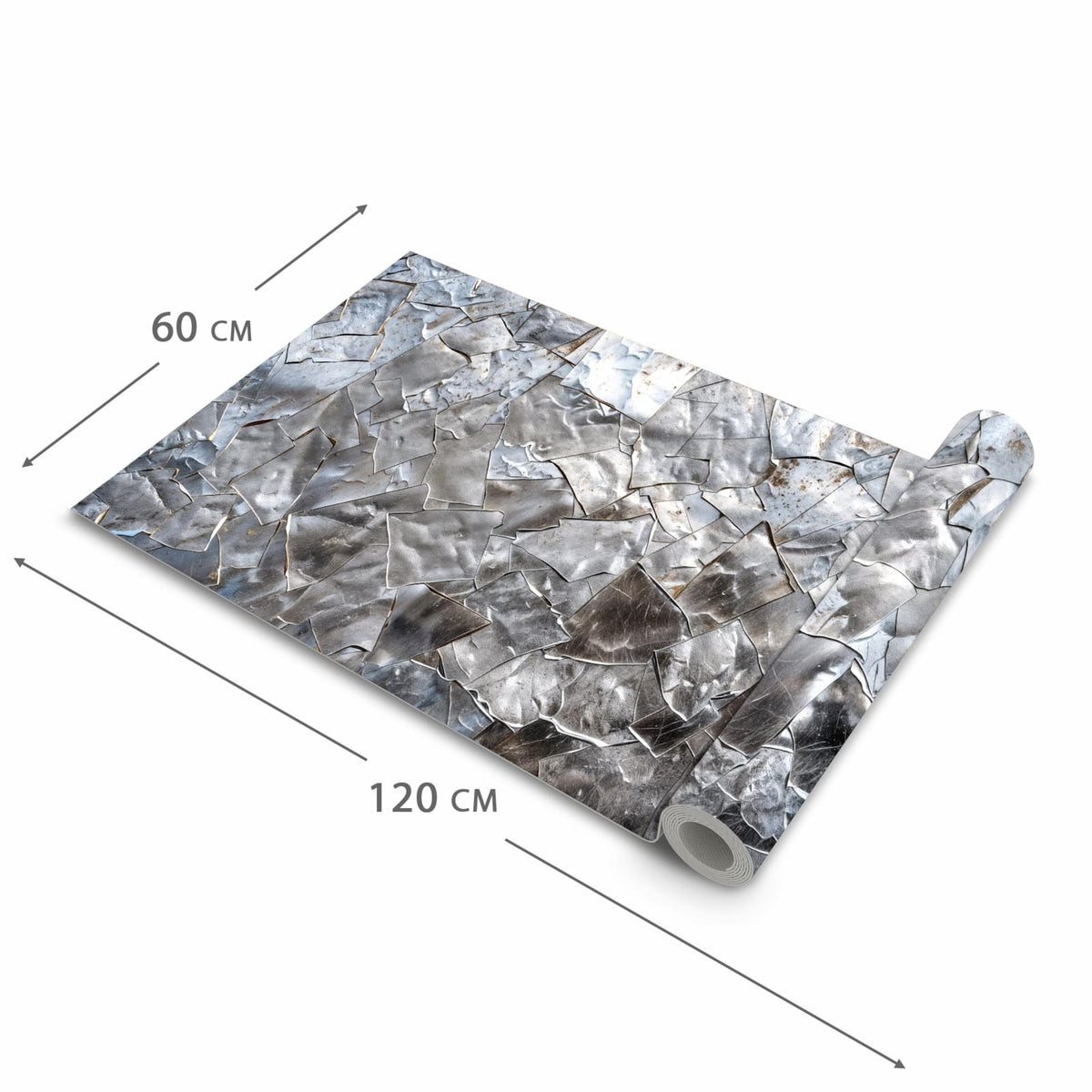 Küchenteppich mit Motiv Metallisches Mosaik in der Grösse 60x240 cm für sicheres Aufbewahren