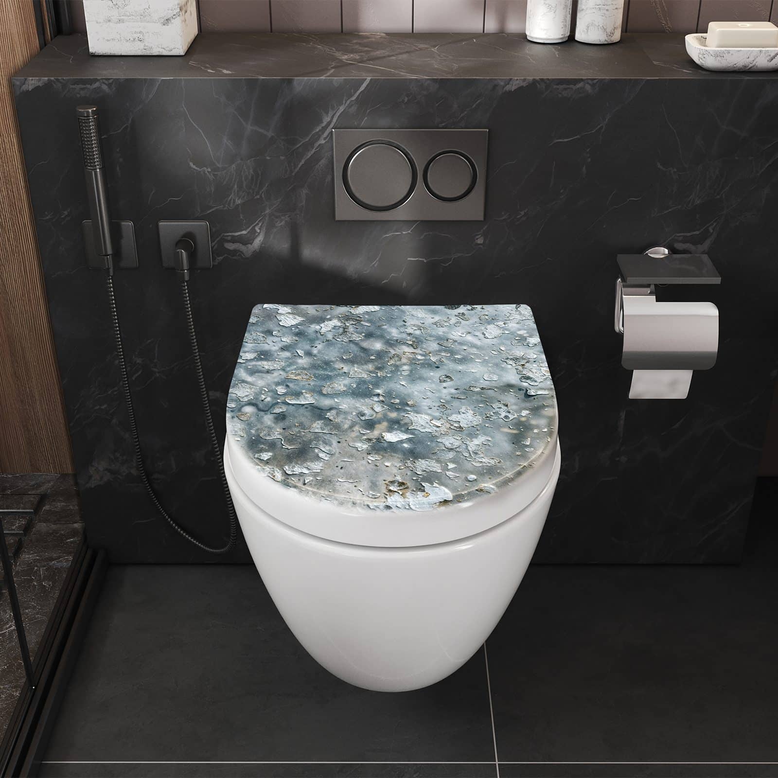 WC-Sitz mit Absenkautomatik Farbe des Abblätternde